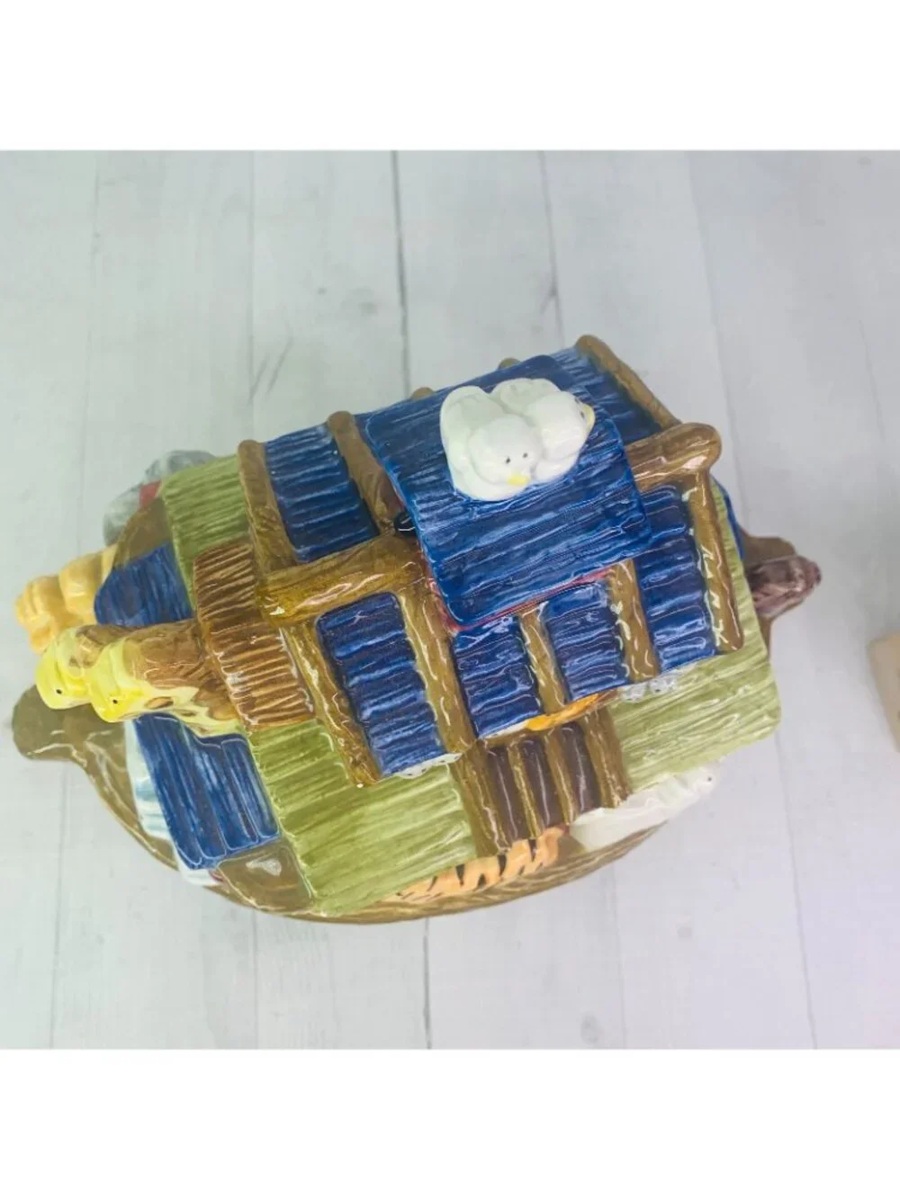 Vintage Bico NOAHS ARK Animals Colorful Ceramic Lidded 11